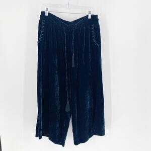 Anthropologie Navy Wide Leg Pants